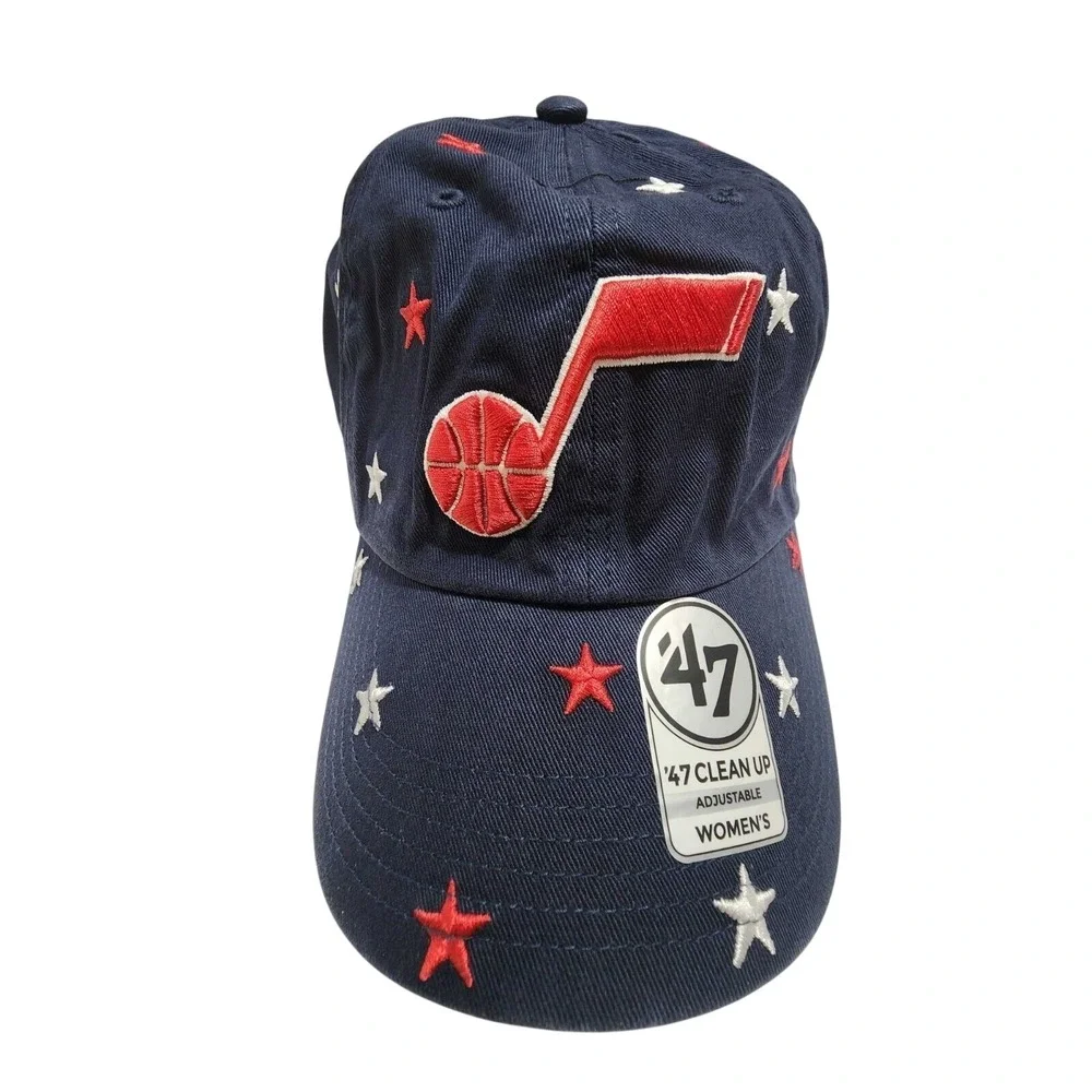 '47‎ Brand Clean Up Utah Jazz Confetti Stars Womens Adjustable Hat Cap Navy NEW